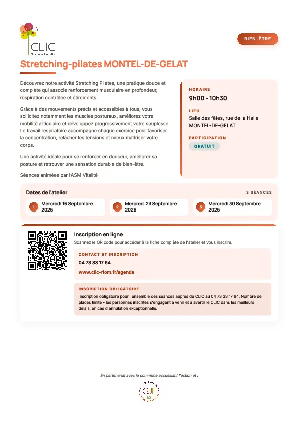 CLIC STRETCHING + PILATES SEPTEMBRE 2026