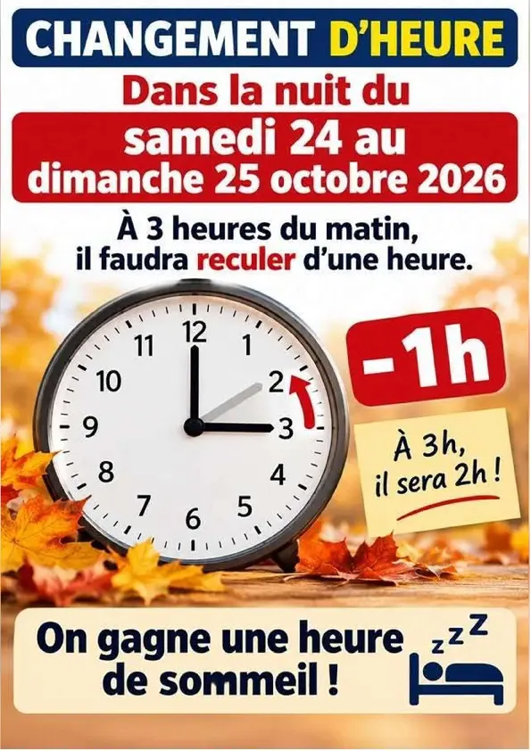 CHANGEMENT D'HEURE