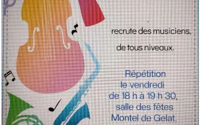 L'ATELIER MUSICAL DU MONTEL DE GELAT RECRUTE DES MUSICIENS