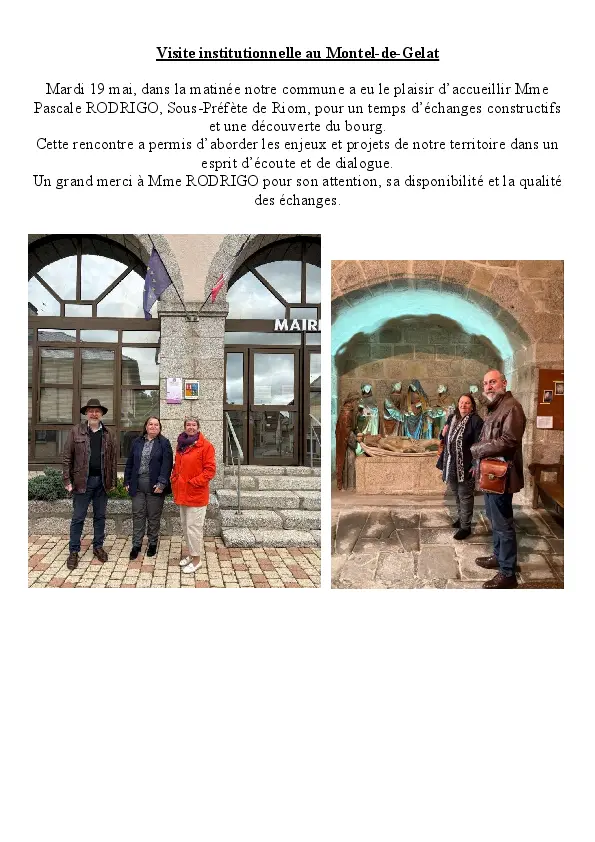 Visite institutionnelle du 19 mai 2026