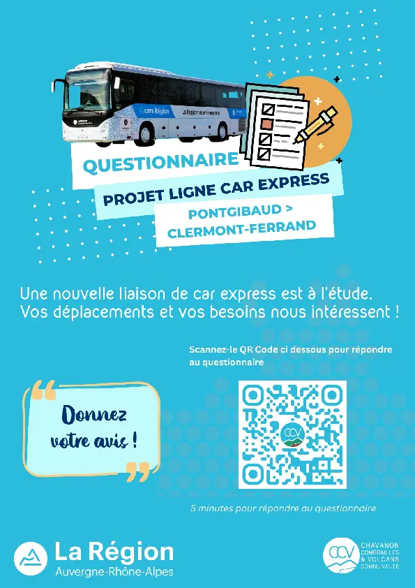 Questionnaire - Projet de car express Pontgibaud - Clermont-Ferrand